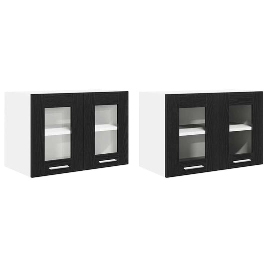 Hängeschrank Riga 2 pcs Schwarz Eichen-Optik 60 x 31 x 40 cm