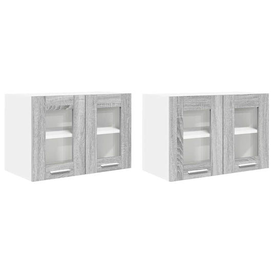 Hängeschrank mit Tür Riga 2 pcs Graues Sonoma 60 x 31 x 40 cm