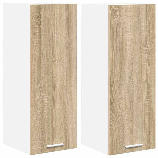 Hängeschrank Riga 2 pcs Sonoma-Eiche und Weiß 30 x 31 x 80 cm