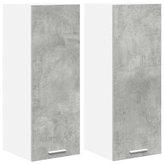 Hängeschrank Riga 2 pcs Betongrau und Weiß 30 x 31 x 80 cm