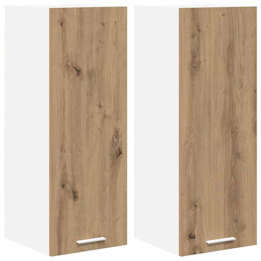 Hängeschrank Riga 2 pcs Artisan-Eiche und Weiß 30 x 31 x 80 cm