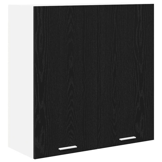 Hängeschrank mit Tür Riga Schwarz Eichen-Optik 80 x 31 x 80 cm