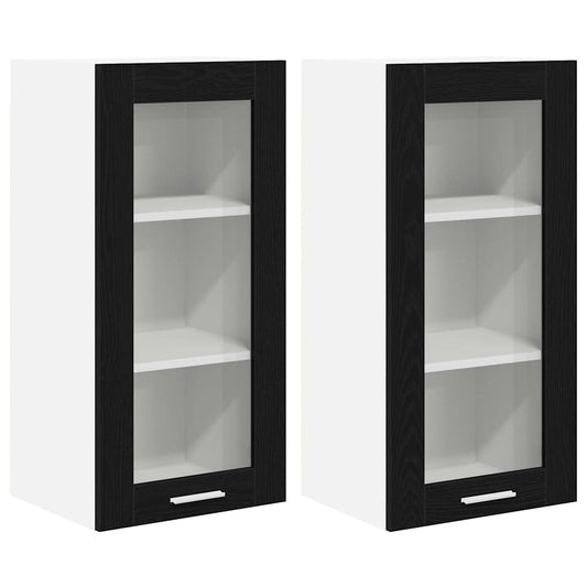 Hängeschrank Riga 2 pcs Schwarz Eichen-Optik 40 x 31 x 80 cm