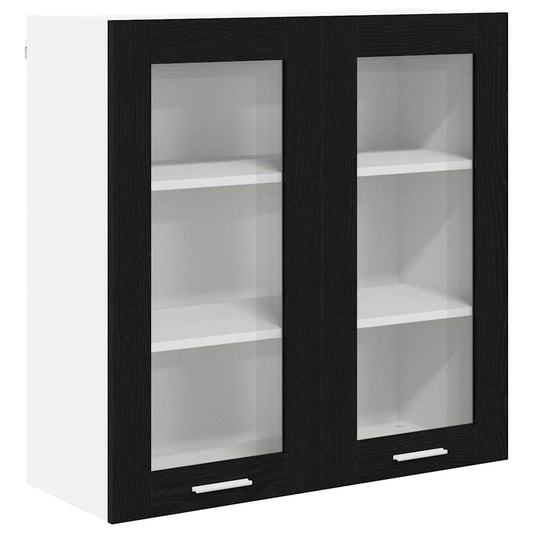 Hängeschrank mit Tür Riga Schwarz Eichen-Optik 80 x 31 x 80 cm