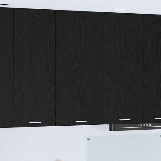 Hängeschrank Riga Schwarze Eiche und Weiß 50 x 31 x 100 cm