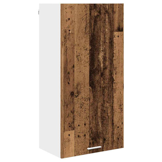 Hängeschrank mit Tür Riga Altes Holz und Weiß 50 x 31 x 100 cm