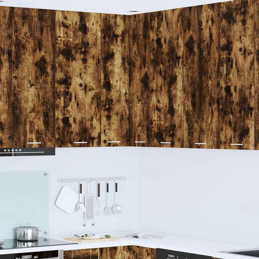 Hängeschrank Riga Geräucherte Eiche und Weiß 57 x 57 x 100 cm