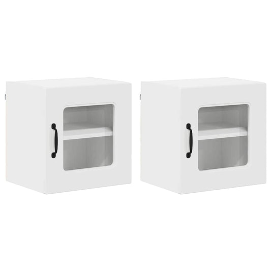 Küchenschrank mit Regal 2 pcs Hochglanz Weiß 40 x 31 x 40 cm