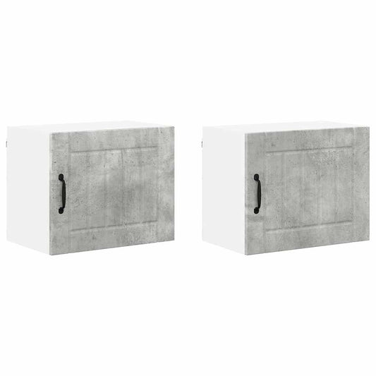 Küchenschrank 2 pcs Beton Grau 50 x 31 x 40 cm Holzwerkstoff