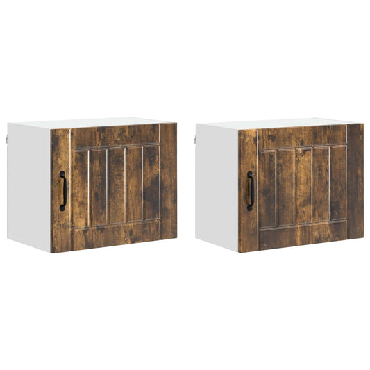Küchenschrank 2 pcs Geräucherte Eiche 50 x 31 x 40 cm