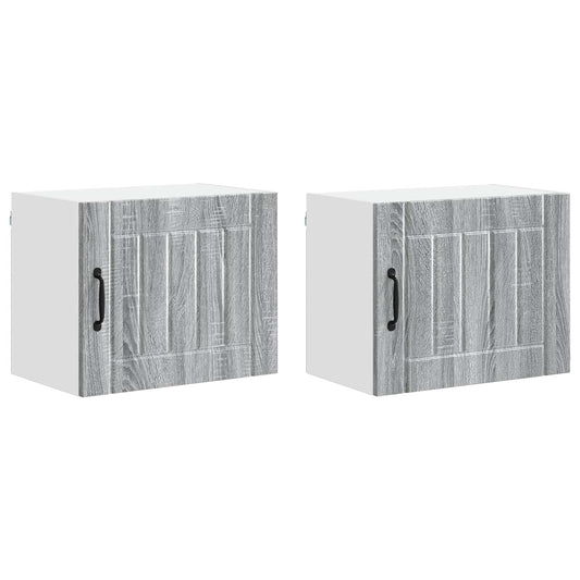 Küchenschrank 2 pcs Graues Sonoma 50 x 31 x 40 cm Holzwerkstoff