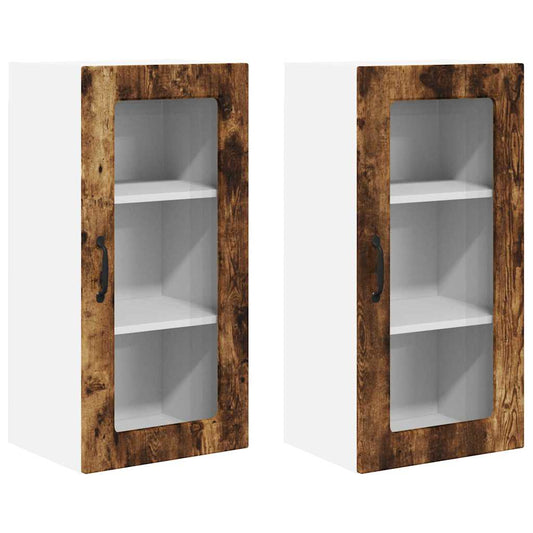 Küchenschrank 2 pcs Geräucherte Eiche 40 x 31 x 80 cm