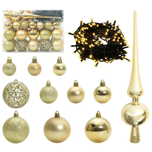 Weihnachtskugel-Set mit 150 LEDs 61 pcs Gold Kunststoff