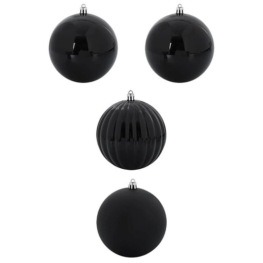 Weihnachtskugel-Set 4 pcs Schwarz Kunststoff