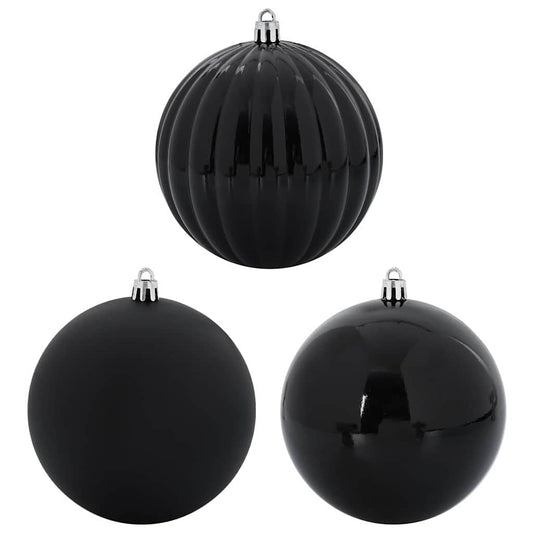 Weihnachtskugel-Set 3 pcs Schwarz Kunststoff