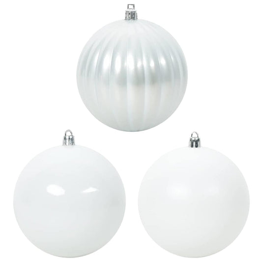 Weihnachtskugel-Set 9 pcs Weiß Kunststoff