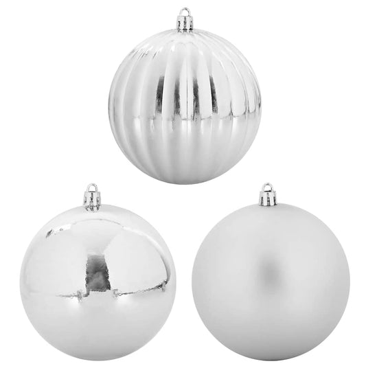 Weihnachtskugel-Set 4 pcs Silber Kunststoff