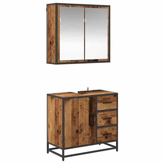 Badezimmermöbel Set 2 pcs Altholz 65 x 33 x 60 cm Holzwerkstoff