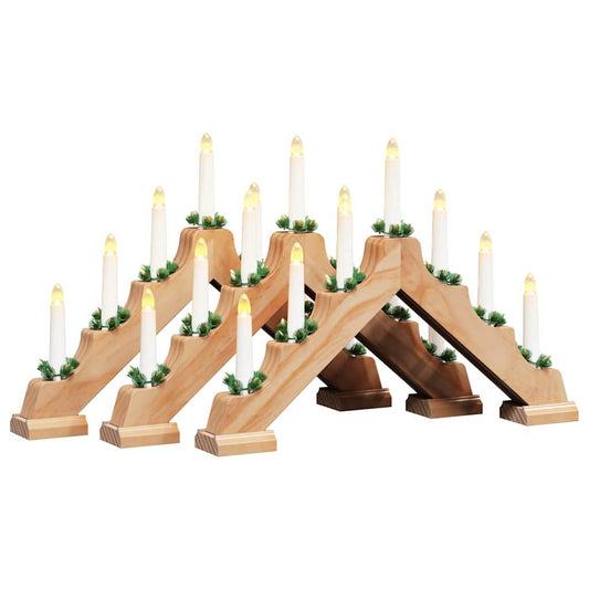 Weihnachtskerzenbrücke mit 7 LEDs 3 pcs Braun 39,5 x 5 x 29 cm
