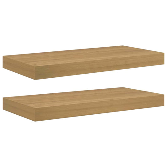Wandregal Wandmontiert 2 pcs Braun 50 x 23 x 4 cm Holzwerkstoff