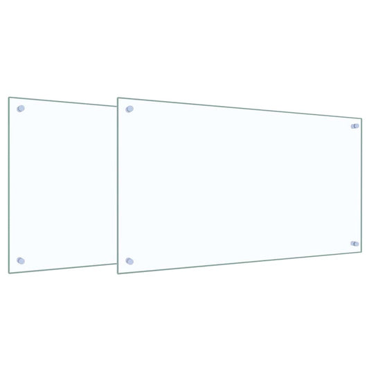Küchenrückwand 2 pcs Transparent 90 x 50 cm Gehärtetes Glas