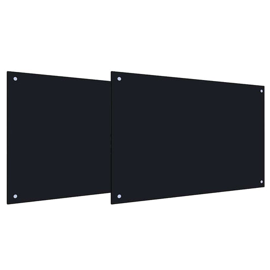 Küchenrückwand 2 pcs Schwarz 90 x 50 cm Gehärtetes Glas