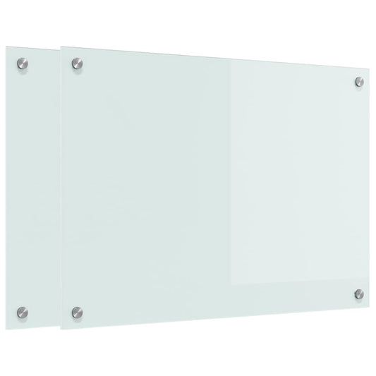 Küchenrückwand 2 pcs Weiß 70 x 50 cm Gehärtetes Glas