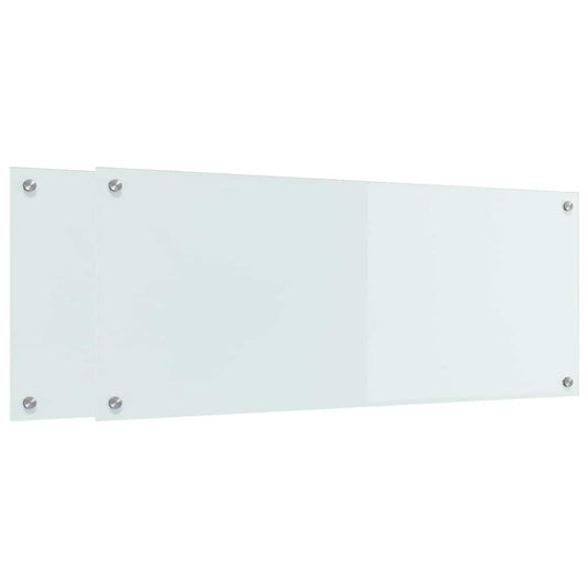 Küchenrückwand 2 pcs Weiß 100 x 40 cm Gehärtetes Glas