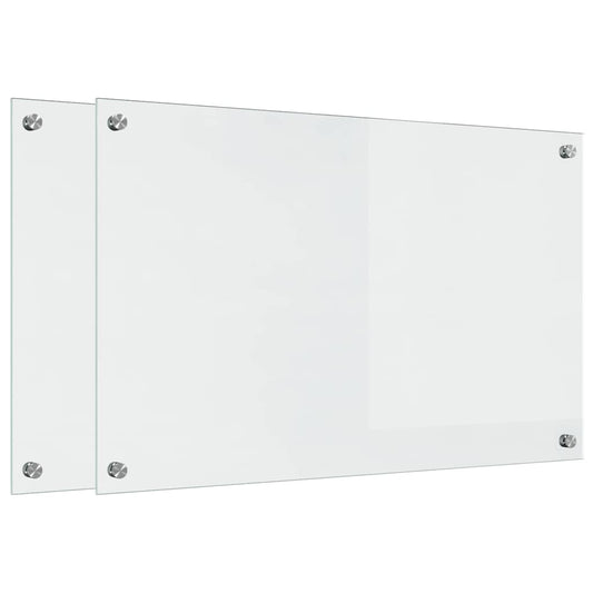 Küchenrückwand 2 pcs Transparent 80 x 50 cm Gehärtetes Glas