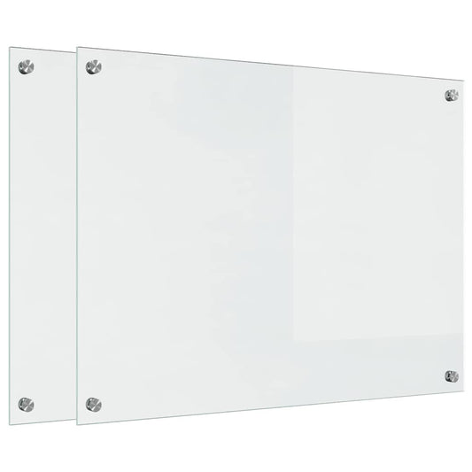 Küchenrückwand 2 pcs Transparent 80 x 60 cm Gehärtetes Glas