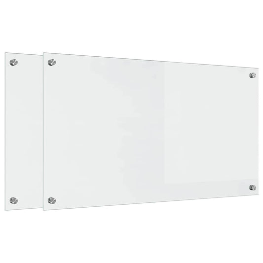 Küchenrückwand 2 pcs Transparent 90 x 50 cm Gehärtetes Glas