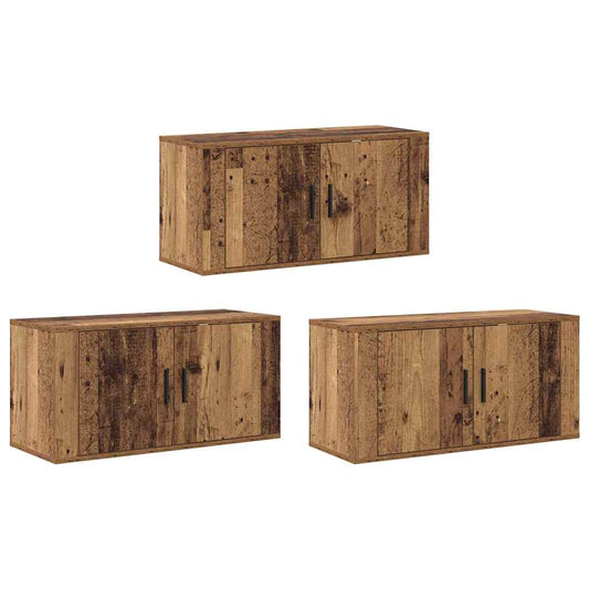 Wand-TV-Schrank Set 3 pcs Altholz 80 x 34,5 x 40 cm
