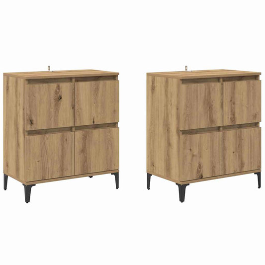 Sideboards 2 pcs Artisan-Eiche 60 x 35 x 70 cm Holzwerkstoff