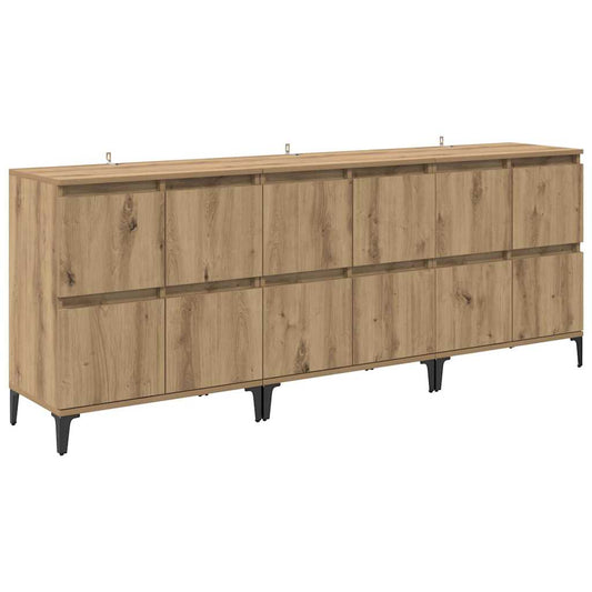 Sideboards 3 pcs Artisan-Eiche 60 x 35 x 70 cm Holzwerkstoff