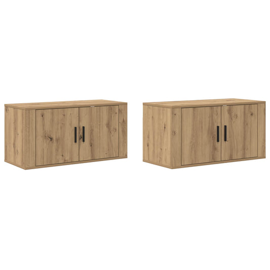 Wand-TV-Schrank Set 2 pcs Artisan-Eiche 80 x 34,5 x 40 cm