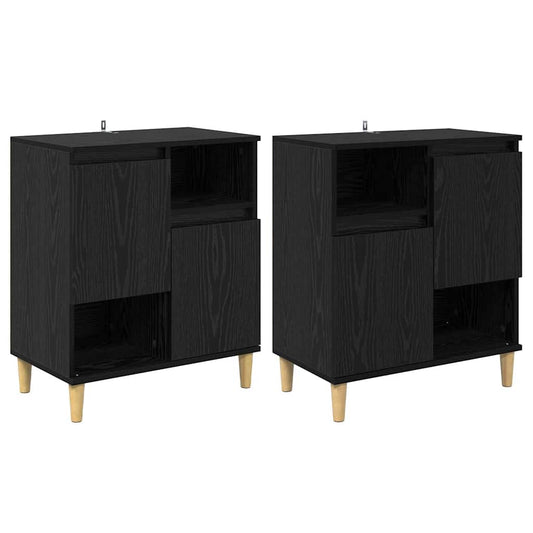 Sideboards 2 pcs Schwarz Eichen-Optik 60 x 35 x 70 cm