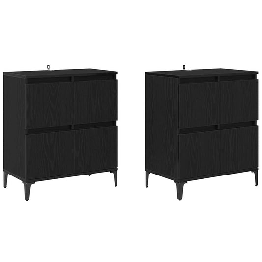 Sideboards 2 pcs Schwarz Eichen-Optik 60 x 35 x 70 cm