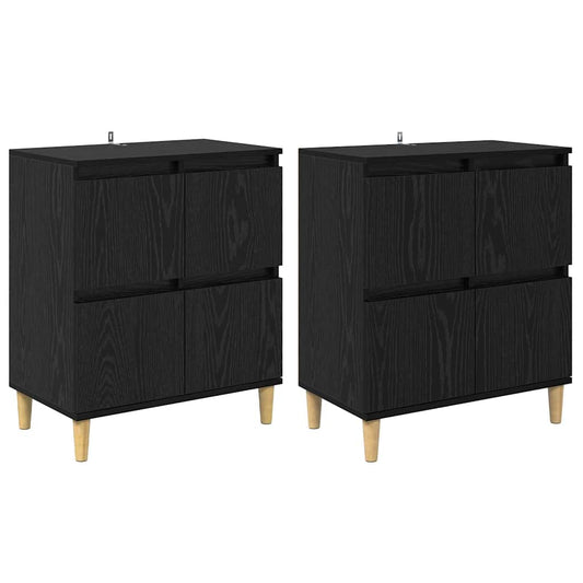 Sideboards 2 pcs Schwarz Eichen-Optik 60 x 35 x 70 cm