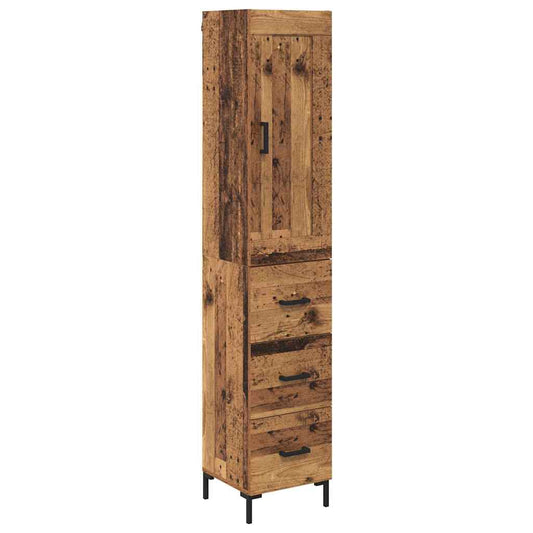Highboard Altholz 34,5 x 34 x 180 cm Holzwerkstoff