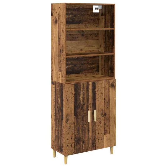 Highboard Altholz 69,5 x 32,5 x 180 cm Holzwerkstoff