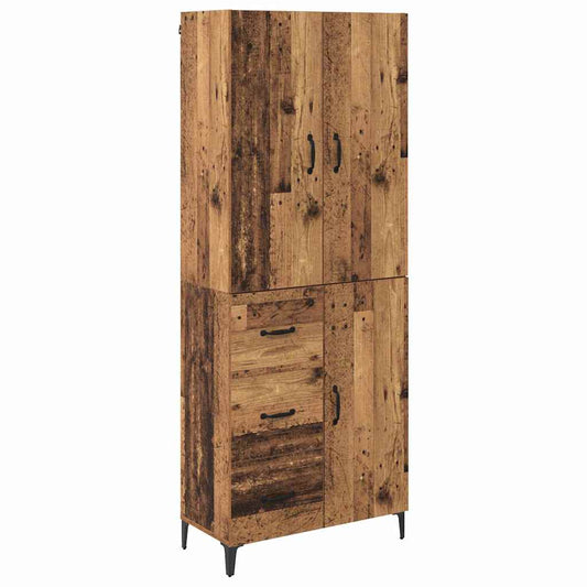 Highboard Wandmontiert Altholz 69,5 x 34 x 180 cm Holzwerkstoff