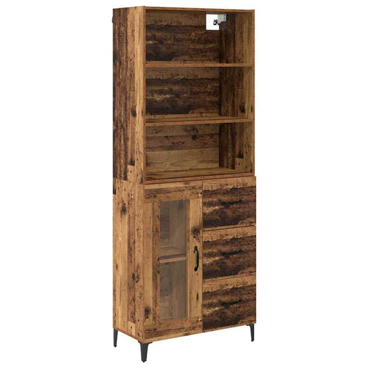 Highboard Altholz 69,5 x 34 x 180 cm Holzwerkstoff