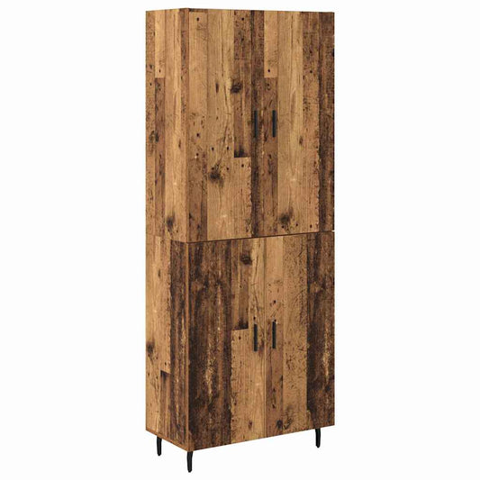 Highboard Altholz 69,5 x 34 x 180 cm Engineered Wood und Glas