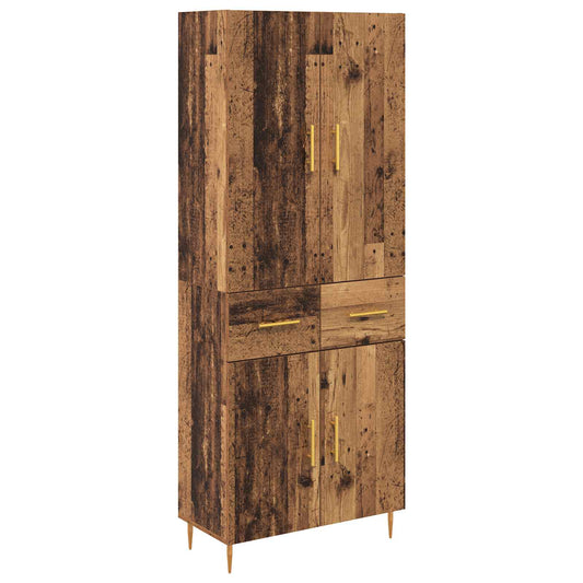 Highboard Wandmontiert Altholz 69,5 x 34 x 180 cm Holzwerkstoff