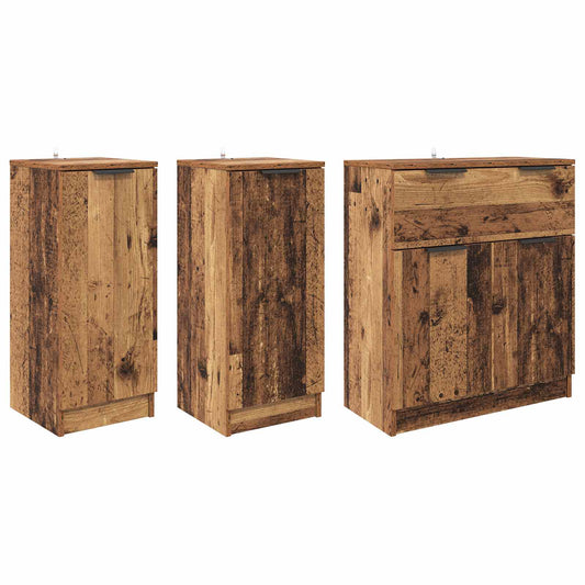 Sideboard mit Schubladen 3 pcs Altholz Holzwerkstoff