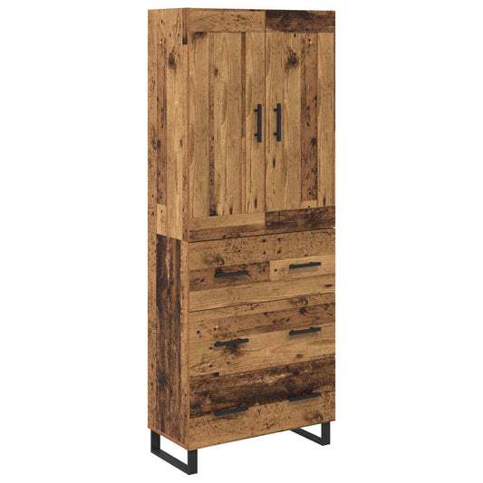 Highboard Altholz 69,5 x 34 x 180 cm Holzwerkstoff