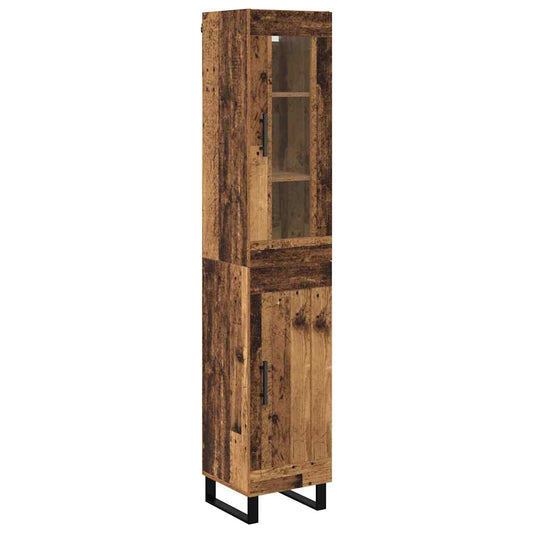 Highboard Altholz 69,5 x 34 x 180 cm Holzwerkstoff