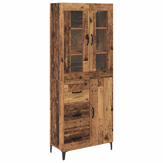 Highboard Wandmontiert Altholz 69,5 x 34 x 180 cm Holzwerkstoff