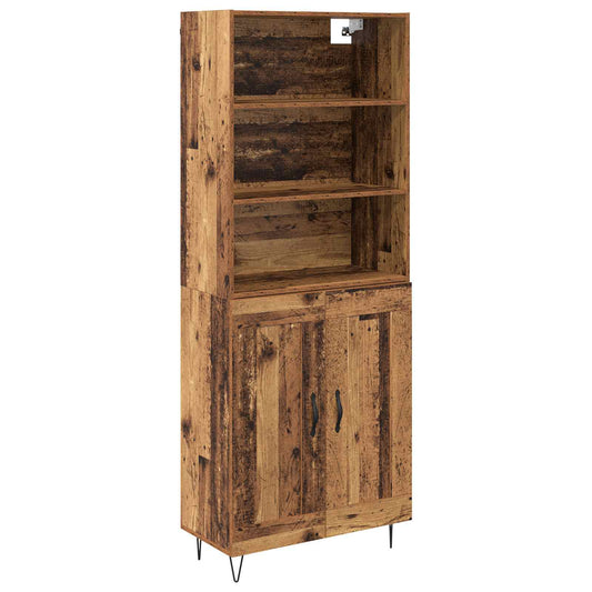 Highboard Altholz 69,5 x 34 x 180 cm Holzwerkstoff