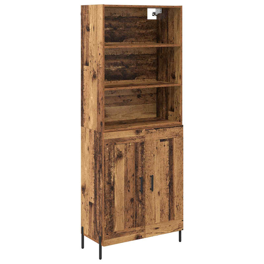 Highboard Altholz 69,5 x 32,5 x 180 cm Holzwerkstoff